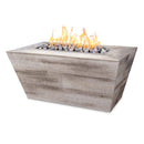 The Outdoor Plus Plymouth Rectangular Fire Pit Wood Grain GFRC Concrete OPT-PLMXXXXLW - Serenity Provision