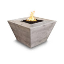 The Outdoor Plus Plymouth Square Fire Pit Wood Grain GFRC Concrete OPT-PLMSXX - Serenity Provision