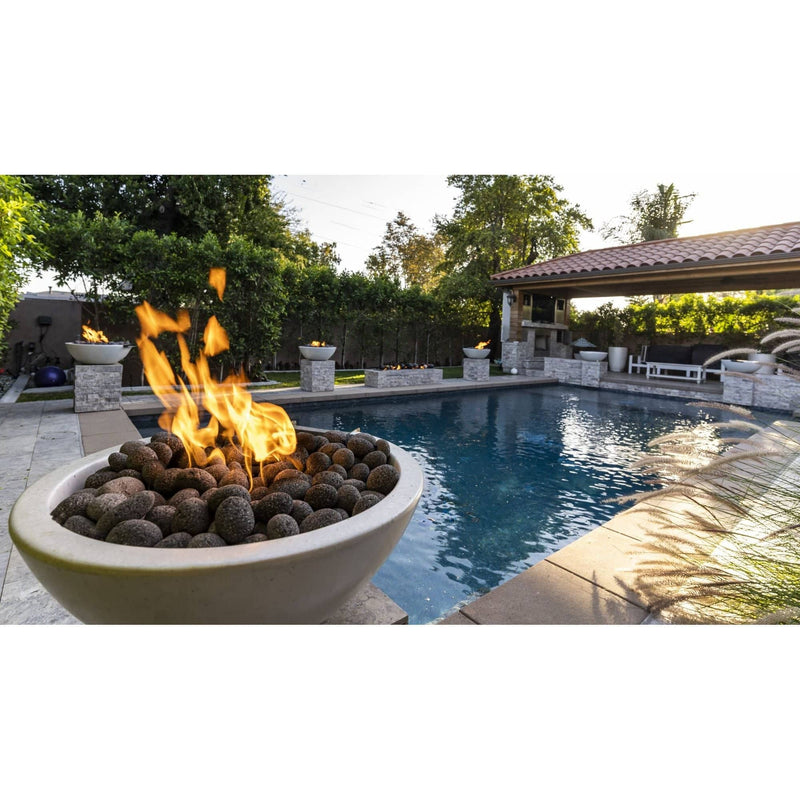 The Outdoor Plus Sedona Narrow Ledge Fire Pit GFRC Concrete OPT-SEDXX - Serenity Provision