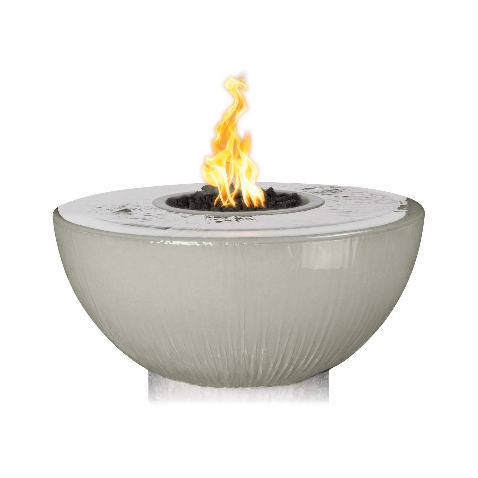 The Outdoor Plus 38" Sedona Fire & Water Bowl GFRC Concrete 360° Spill OPT-38FW360 - Serenity Provision