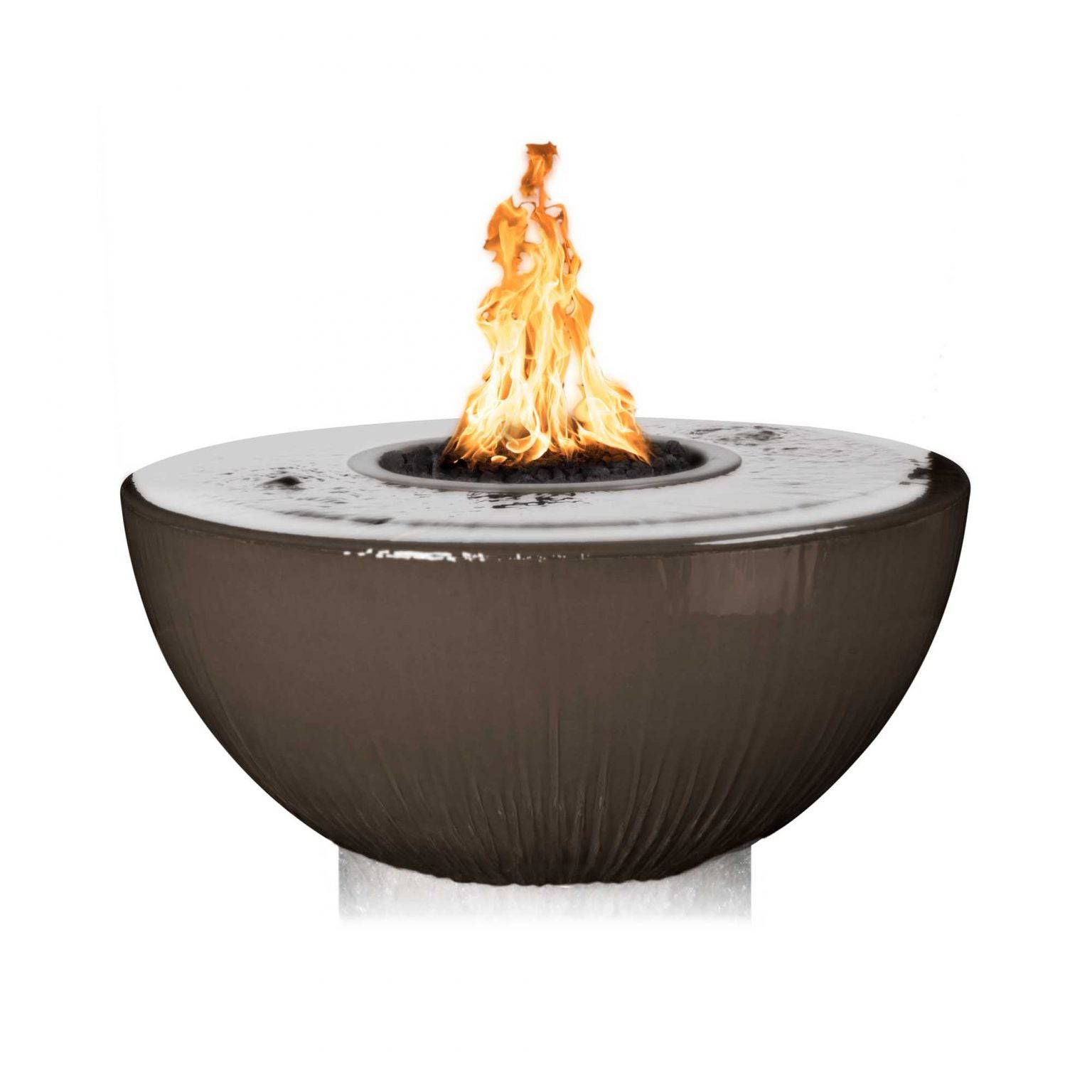 The Outdoor Plus 38" Sedona Fire & Water Bowl GFRC Concrete 360° Spill OPT-38FW360 - Serenity Provision