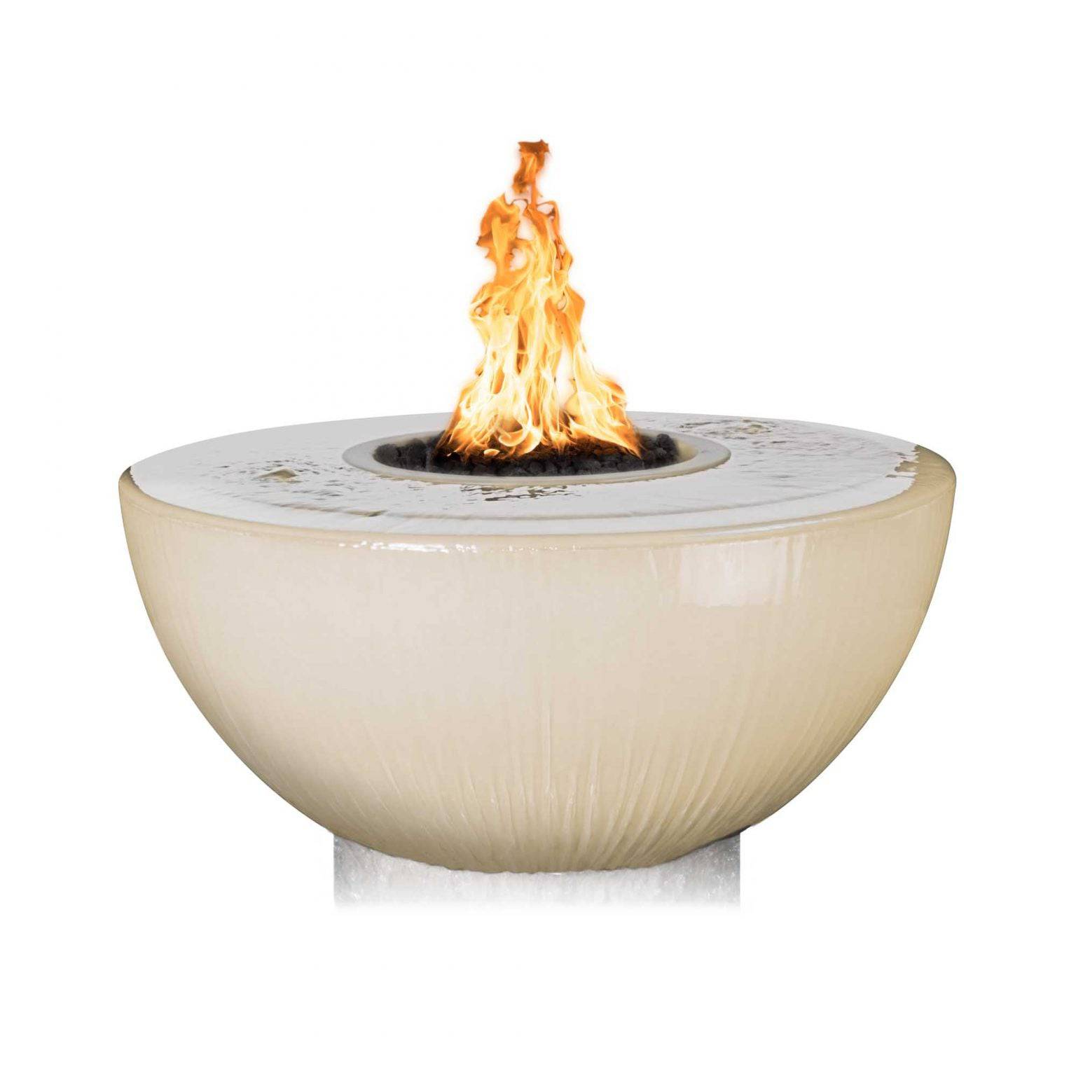 The Outdoor Plus 38" Sedona Fire & Water Bowl GFRC Concrete 360° Spill OPT-38FW360 - Serenity Provision