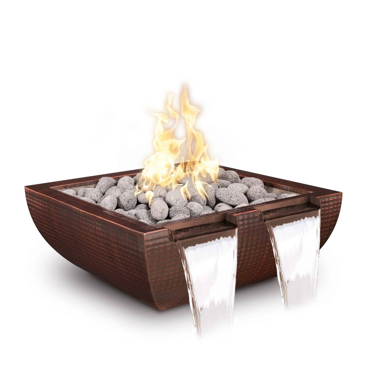 The Outdoor Plus Avalon Fire & Water Bowl Twin Spill Hammered Copper OPT-XXAVCPFWTS - Serenity Provision