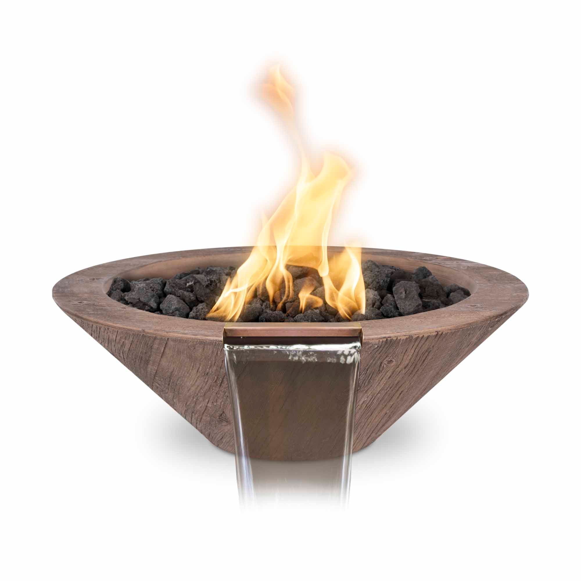 The Outdoor Plus Cazo Fire & Water Bowl Wood Grain Concrete OPT-XXRWGFW - Serenity Provision
