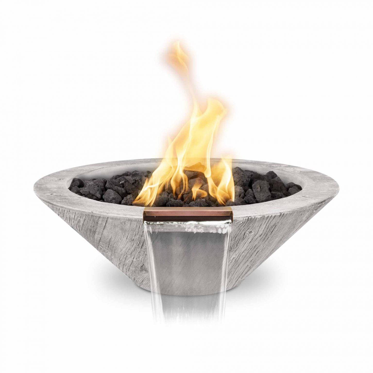The Outdoor Plus Cazo Fire & Water Bowl Wood Grain Concrete OPT-XXRWGFW - Serenity Provision