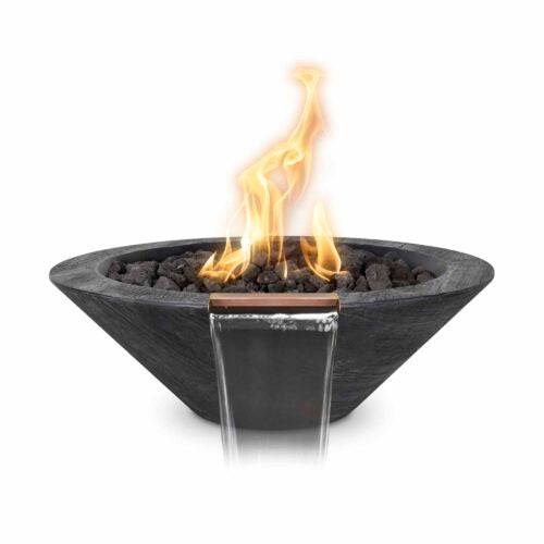 The Outdoor Plus Cazo Fire & Water Bowl Wood Grain Concrete OPT-XXRWGFW - Serenity Provision