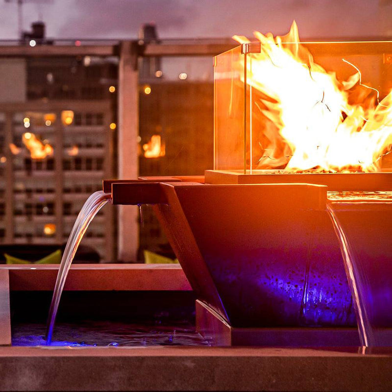 The Outdoor Plus Maya Fire & Water Bowl 4-Way Spill Hammered Copper OPT-XXFW4W - Serenity Provision