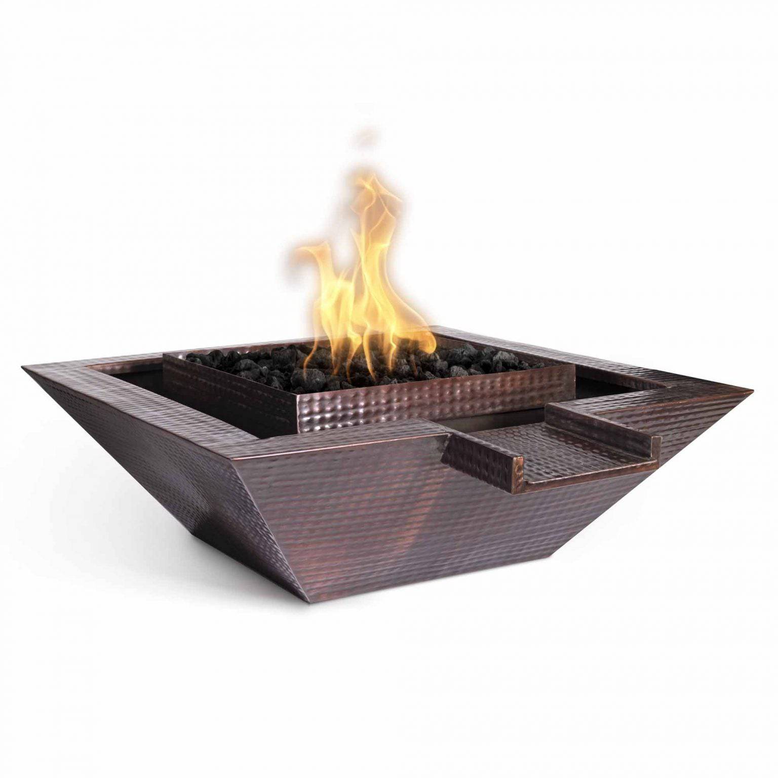 The Outdoor Plus Maya Fire & Water Bowl Gravity Spill Hammered Copper OPT-SQXXFANDW - Serenity Provision