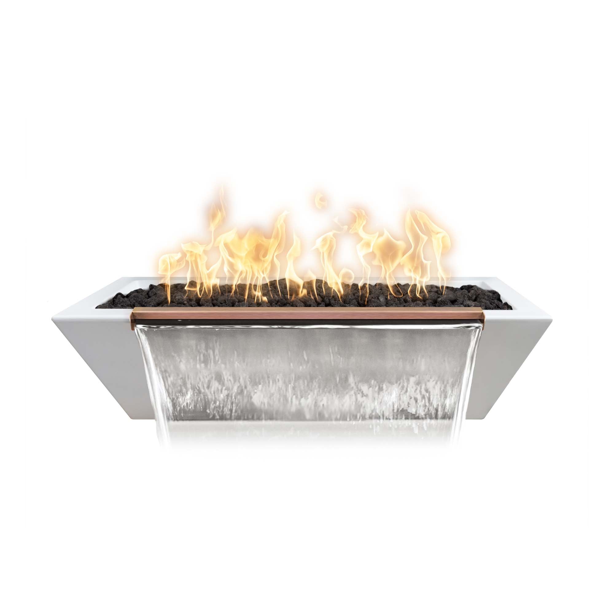 The Outdoor Plus Maya Fire & Water Bowl Linear GFRC OPT-4820MFW - Serenity Provision