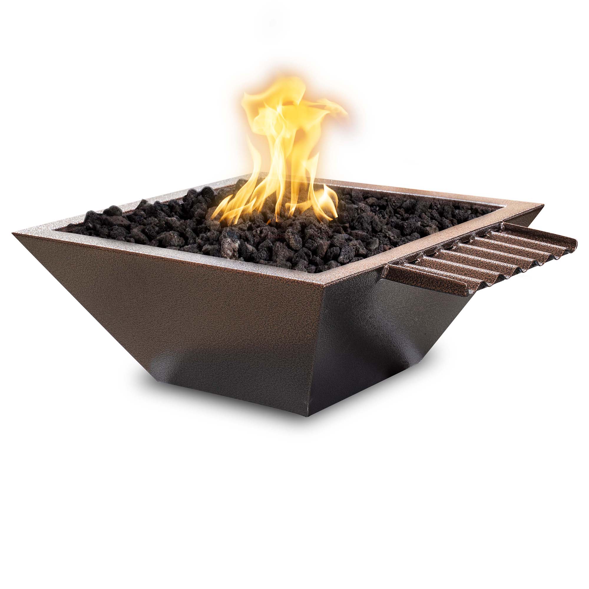The Outdoor Plus Maya Fire & Water Bowl Wave Scupper Powder Coated Metal OPT-XXSQPCFWWV - Serenity Provision