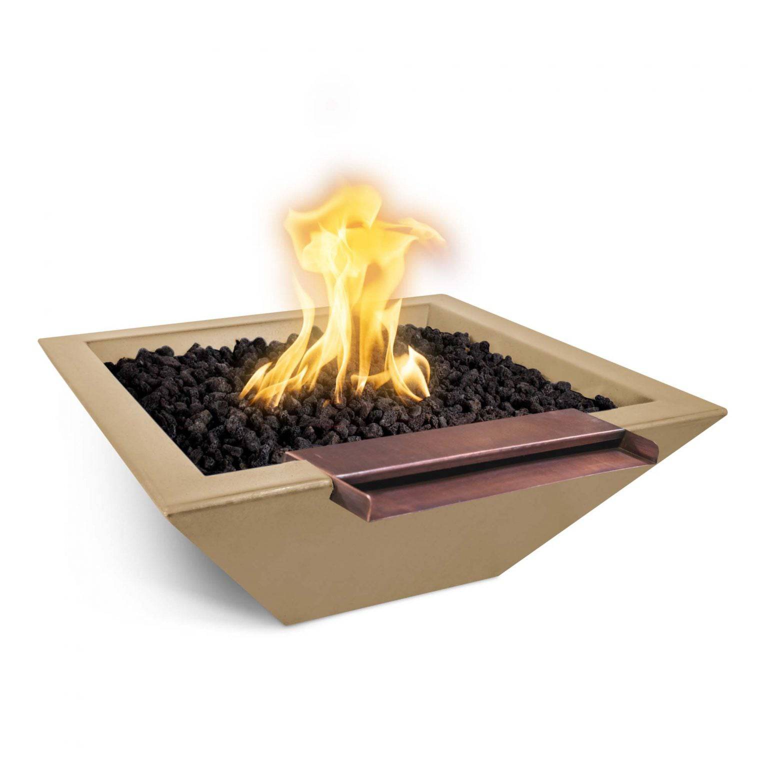 The Outdoor Plus Maya Fire & Water Bowl Wide Spill GFRC Concrete OPT-XXSFWWS - Serenity Provision