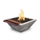 The Outdoor Plus Maya Fire & Water Bowl Wide Spill Water Wood Grain Concrete OPT-XXSWGFWWS - Serenity Provision