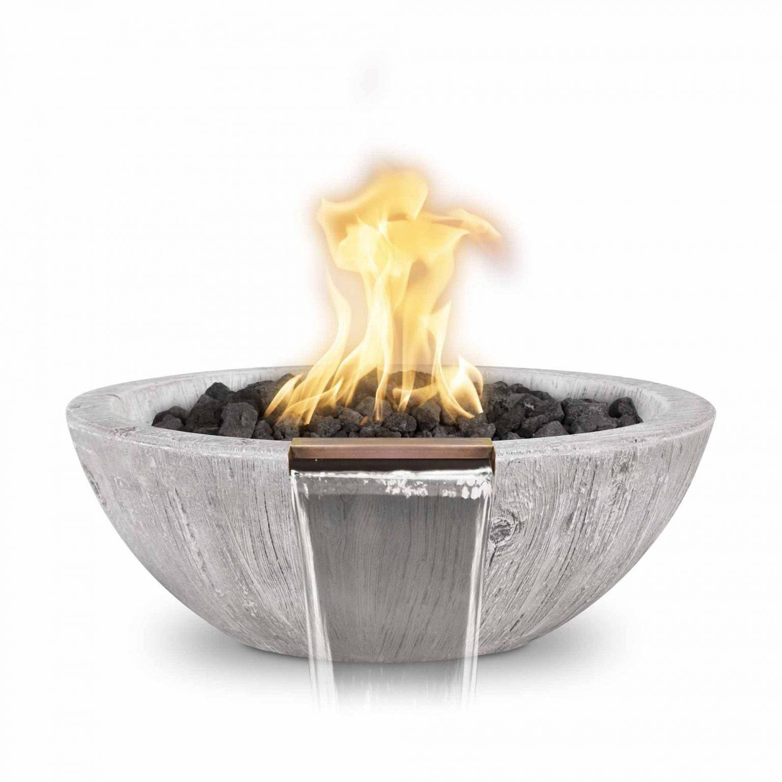 The Outdoor Plus Sedona Fire & Water Bowl Wood Grain Concrete OPT-27RWGFW - Serenity Provision