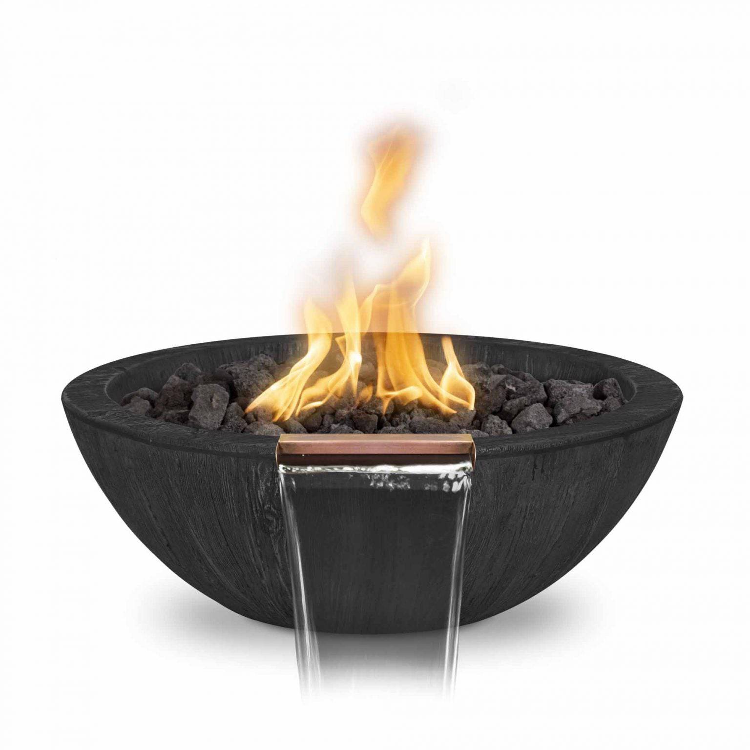 The Outdoor Plus Sedona Fire & Water Bowl Wood Grain Concrete OPT-27RWGFW - Serenity Provision