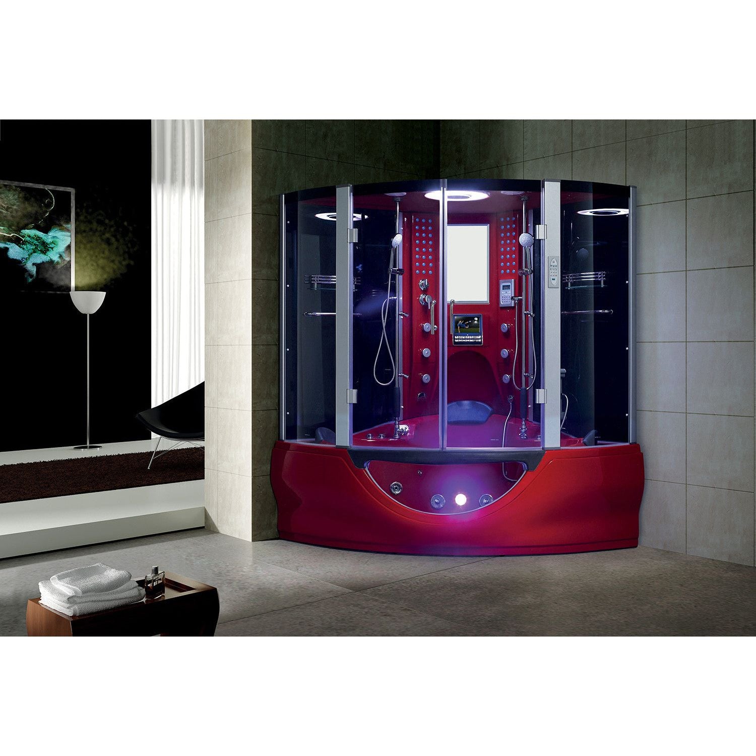 Maya Bath Valencia 2-Person Steam Shower & Tub Combo w/ TV - Serenity Provision