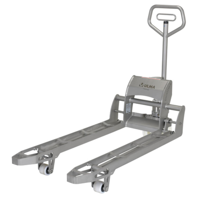 Vestil 304L Stainless Steel Hydraulic Hand Pump Pallet Jack 27 in. X 45 in. 3,300 Lb. Capacity Silver  - ULM-PM-2745-30
