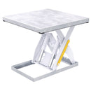 Vestil Partially Stainless Steel Electric Hydraulic Lift Table 48 In. x 48 In. 4000 Lb. Capacity Silver/White - EHLT-4848-4-43-PSS