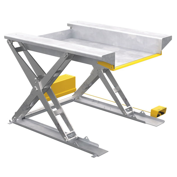 Vestil Partially Stainless Steel Ground Lift Scissor Table 44 In. x 70 In. 2000 Lb. Capacity Blue - EHLTG-4470-2-48-PSS