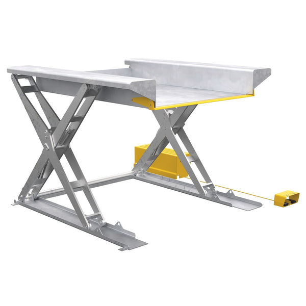 Vestil Partially Stainless Steel Ground Lift Scissor Table 52 In. x 70 In. 4000 Lb. Capacity Blue - EHLTG-5270-4-48-PSS