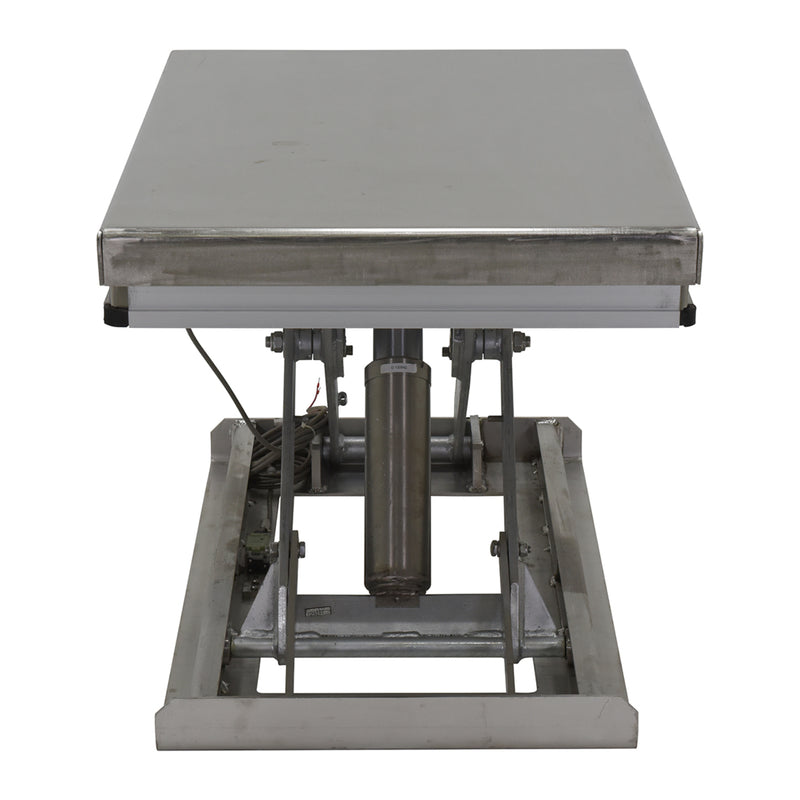 Vestil Partially Stainless Steel Work Station Electric Hydraulic Scissor Table 24 In. x 36 In. 1500 Lb. Capacity - EHLT-WS-2436-PSS