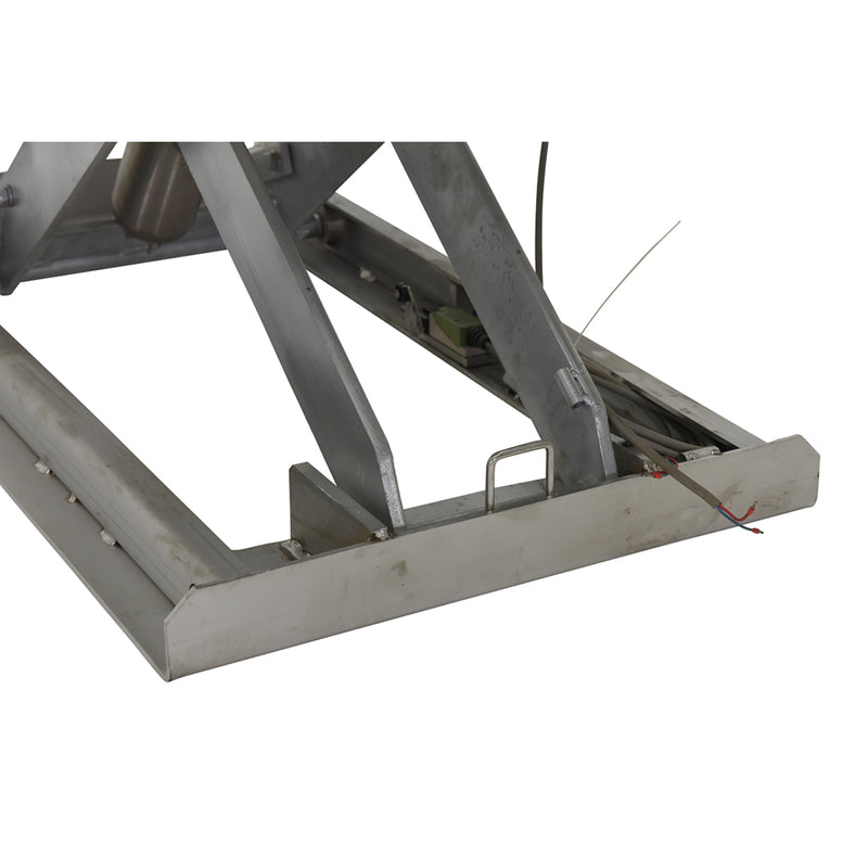 Vestil Partially Stainless Steel Work Station Electric Hydraulic Scissor Table 24 In. x 36 In. 1500 Lb. Capacity - EHLT-WS-2436-PSS