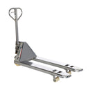 Vestil Stainless Steel Pallet Truck 59 In. x 21-1/2 In. x 48 In. 5500 Lb. Capacity Silver - PM5-2048-SS