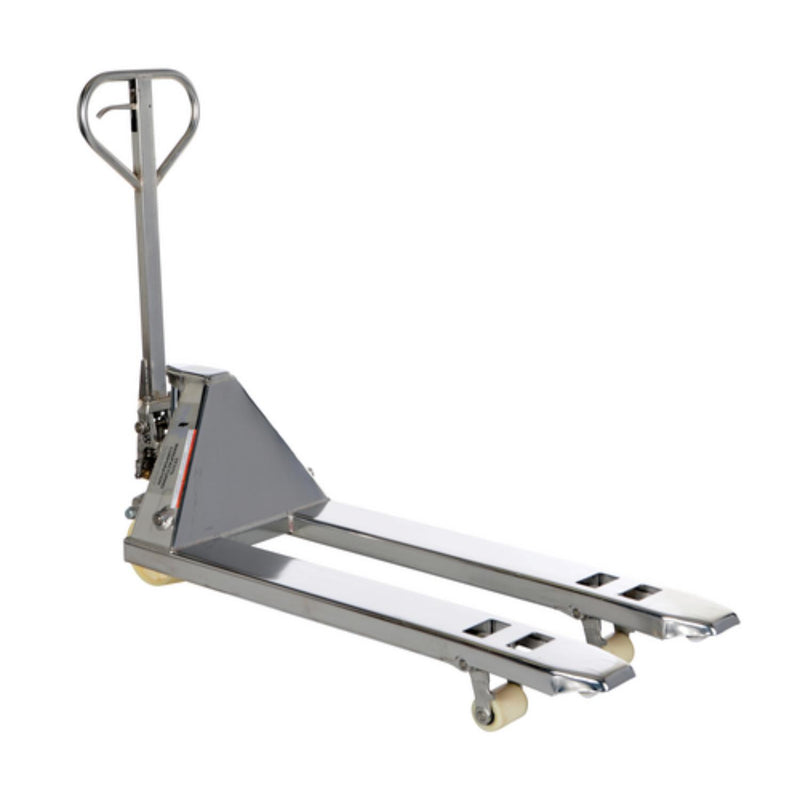 Vestil 304 Stainless Steel Pallet Truck 62 In. x 27 In. x 48 In. 5500 Lb. Capacity Silver - PM5-2748-SS