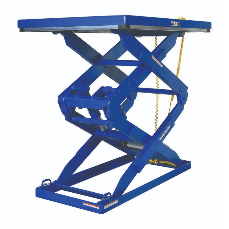 Vestil Steel Double Scissor Lift Table 84 In. Height 3000 Lb. Capacity Blue - EHLTD-3-84