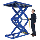 Vestil Steel Double Scissor Lift Table 84 In. Height 3000 Lb. Capacity Blue - EHLTD-3-84