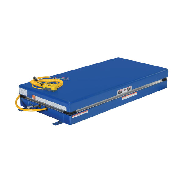 Vestil Steel Electric Hydraulic Lift Table 24 In. x 48 In. 4000 Lb. Capacity Blue - EHLT-2448-4-43