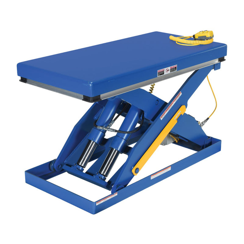 Vestil Steel Electric Hydraulic Lift Table 24 In. x 48 In. 4000 Lb. Capacity Blue - EHLT-2448-4-43