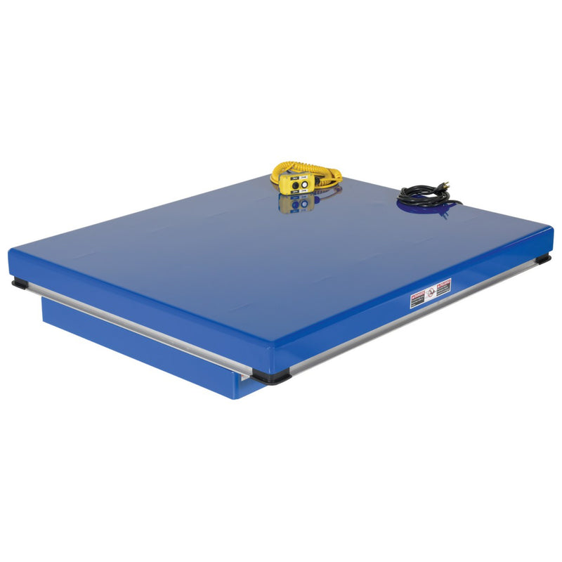 Vestil Steel Electric Hydraulic Lift Table 40 In. x 48 In. 4000 Lb. Capacity Blue - EHLT-4048-4-43