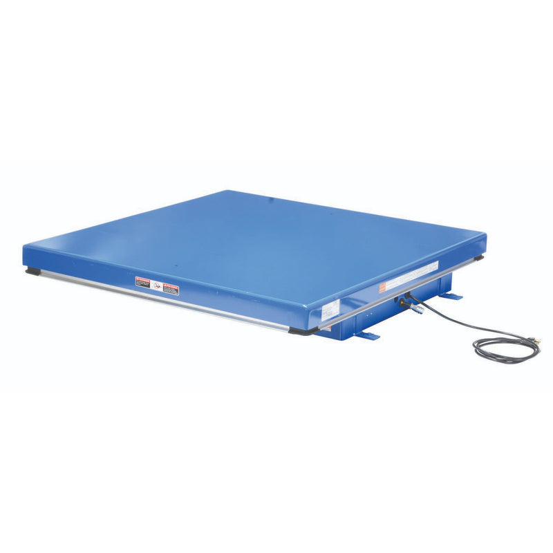 Vestil Steel Electric Hydraulic Lift Table 48 In. x 48 In. 5000 Lb. Capacity Blue - EHLT-4848-5-44