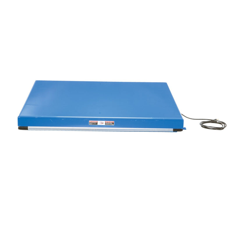 Vestil Steel Electric Hydraulic Lift Table 48 In. x 48 In. 5000 Lb. Capacity Blue - EHLT-4848-5-44