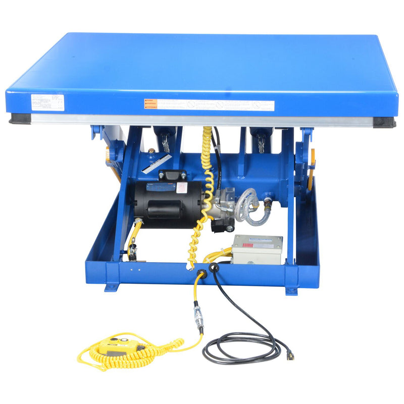Vestil Steel Electric Hydraulic Lift Table 48 In. x 48 In. 4000 Lb. Capacity Blue - EHLT-4848-4-43