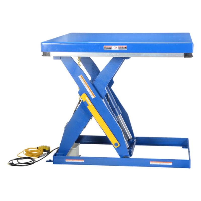 Vestil Steel Electric Hydraulic Lift Table 48 In. x 48 In. 4000 Lb. Capacity Blue - EHLT-4848-4-43