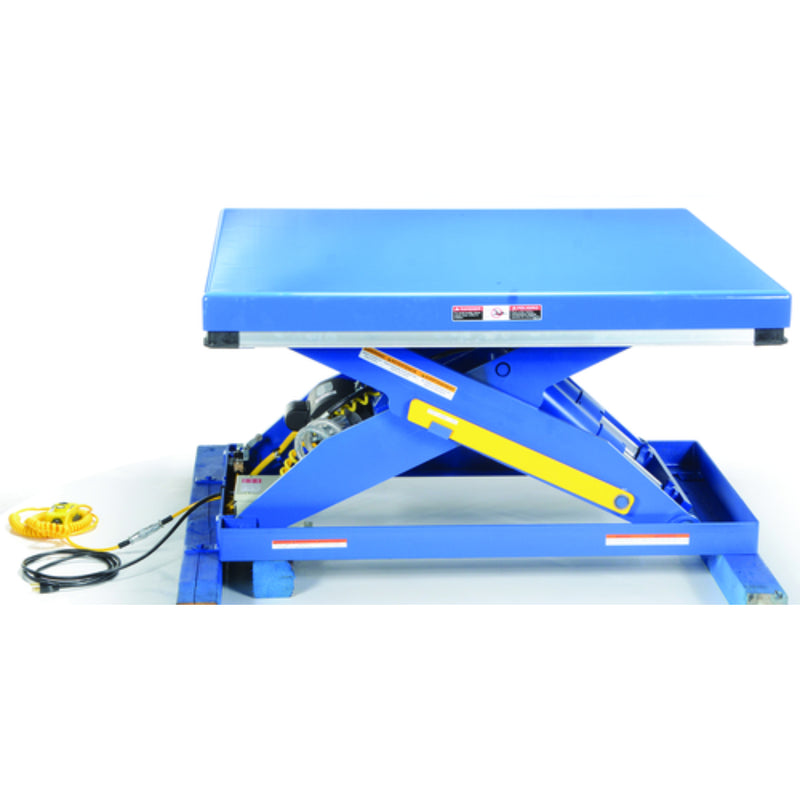 Vestil Steel Electric Hydraulic Lift Table 48 In. x 48 In. 4000 Lb. Capacity Blue - EHLT-4848-4-43