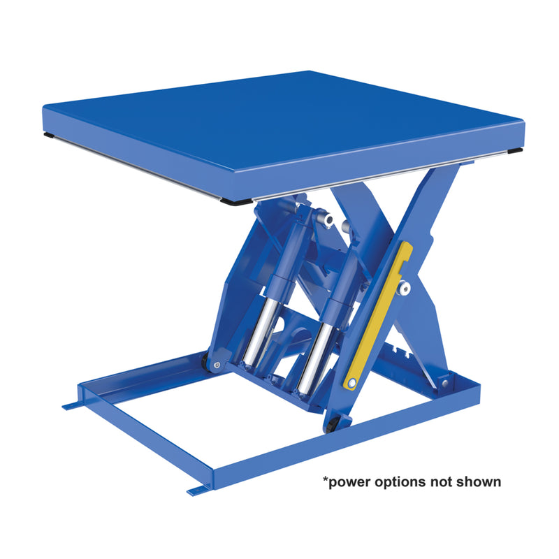 Vestil Steel Electric Hydraulic Lift Table 48 In. x 48 In. 6000 Lb. Capacity Blue - EHLT-4848-6-44