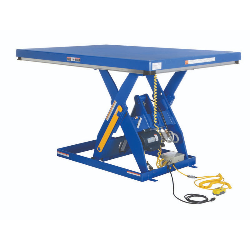 Vestil Steel Electric Hydraulic Lift Table 48 In. x 72 In. 2000 Lb. Capacity Blue - EHLT-4872-2-43