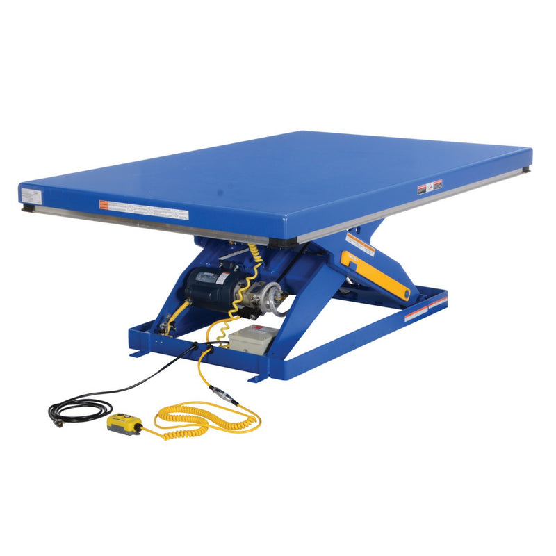 Vestil Steel Electric Hydraulic Lift Table 48 In. x 72 In. 2000 Lb. Capacity Blue - EHLT-4872-2-43