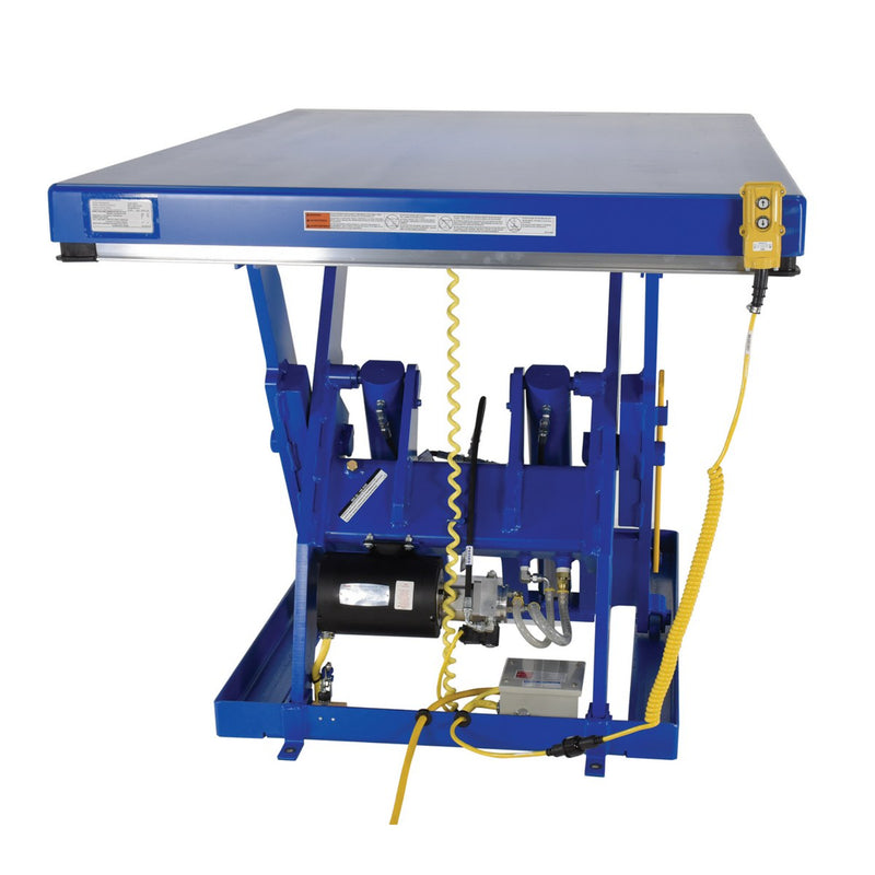 Vestil Steel Electric Hydraulic Lift Table 48 In. x 72 In. 5000 Lb. Capacity Blue - EHLT-4872-5-44