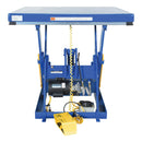 Vestil Steel Electric Hydraulic Lift Table with Foot Control 24 In. x 48 In. 1000 Lb. Capacity Blue - EHLT2448-2-43FC