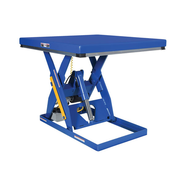 Vestil Steel Electric Hydraulic Lift Table with Foot Control 48 In. x 48 In. 2000 Lb. Capacity Blue - EHLT4848-2-43FC