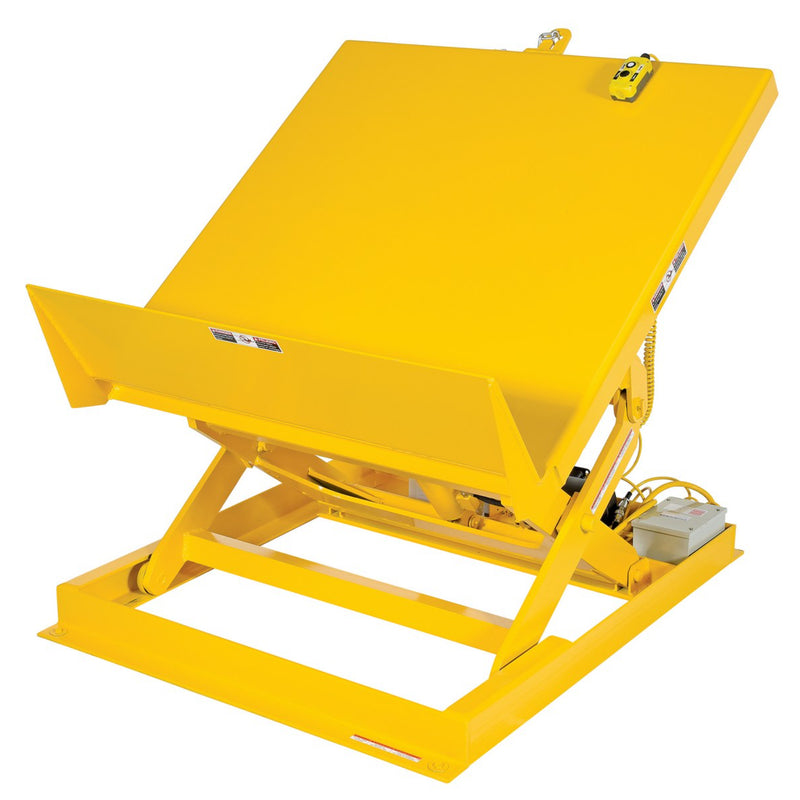 Vestil Steel Ergonomic Lift/Tilt Table 36 In. x 48 In. 230 Volt 3 Phase 4,000 Lb. Capacity Yellow - ULTT-3648-4-YEL230-3