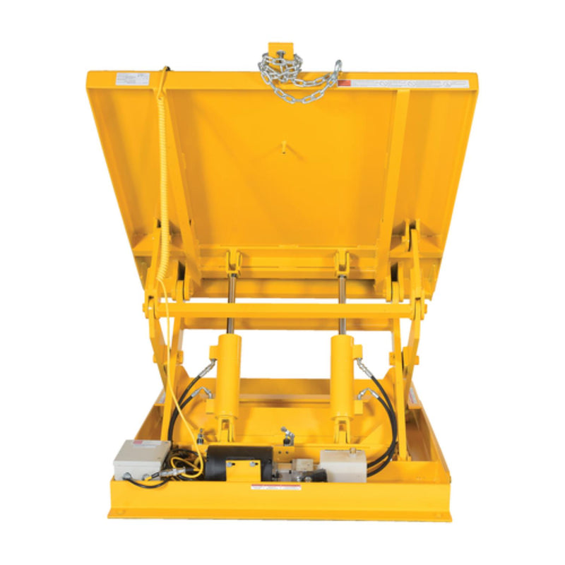Vestil Steel Ergonomic Lift/Tilt Table 48 In. x 48 In. 115 Volt 1 Phase 4,000 Lb. Capacity Yellow - ULTT-4848-4-YEL115-1