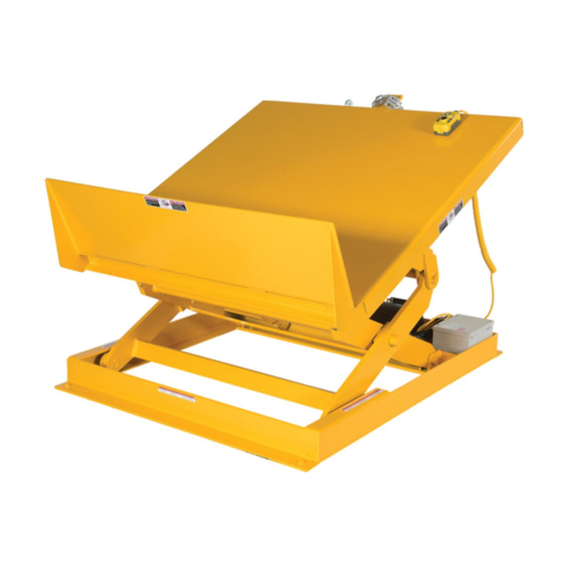 Vestil Steel Ergonomic Lift/Tilt Table 48 In. x 48 In. 115 Volt 1 Phase 4,000 Lb. Capacity Yellow - ULTT-4848-4-YEL115-1