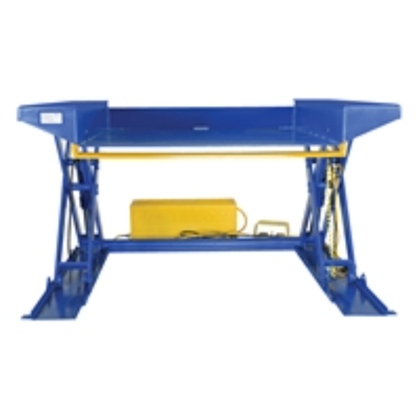 Vestil  Steel Ground Lift Scissor Table 52 In. x 50 In. 2000 Lb. Capacity Blue - EHLTG-5250-2-36
