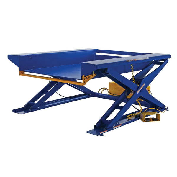 Vestil Steel Ground Lift Scissor Table 52 In. x 70 In. 2000 Lb. Capacity Blue - EHLTG-5270-2-48