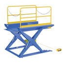 Vestil Steel Ground Lift Scissor Table 52 In. x 84 In. 3000 Lb. Capacity Blue - EHLTG-5284-3-54