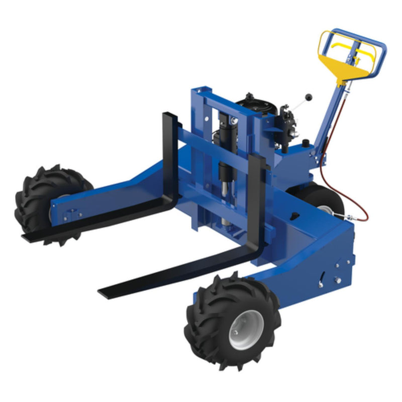 Vestil Steel Heavy Duty 344CC Gas Powered Drive and Lift All-Terrain Pallet Truck 36 In. Long Adjustable Width Forks 2,000 Lb. Capacity Blue - ALL-T-2-GPT-HD